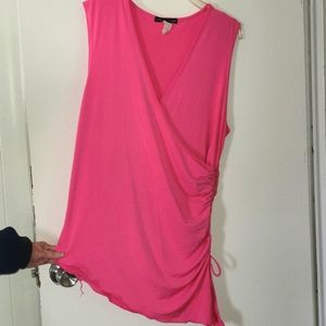 Pink V neck dress shirt